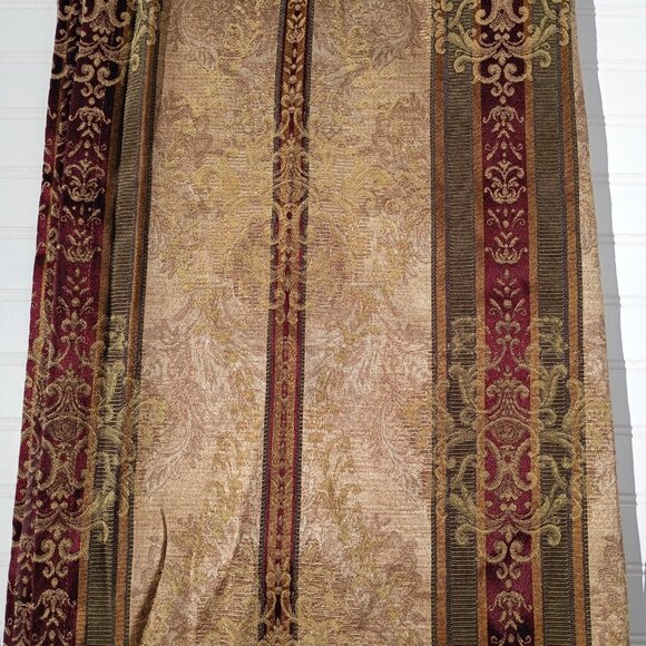 CROSCILL Shower Curtain Dover Manor Gold Green Maroon Formal Jacquard 68 x 73 - Picture 9 of 10